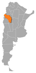 Obraz premium Map - Argentina, La Rioja