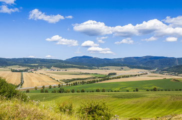 Fototapeta na wymiar Rural summer landscape in Eastern Slovakia