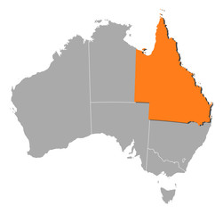 Map - Australia, Queensland
