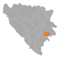 Map - Bosnia and Herzegovina, Bosnian Podrinje
