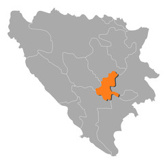 Map - Bosnia and Herzegovina, Sarajevo