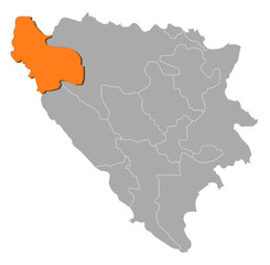 Map - Bosnia and Herzegovina, Una-Sana