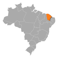 Fototapeta na wymiar Map - Brazil, Ceará