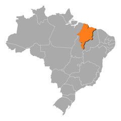 Fototapeta premium Map - Brazil, Maranhão