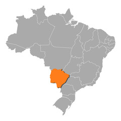 Map - Brazil, Mato Grosso do Sul