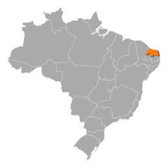 Map - Brazil, Rio Grande do Norte