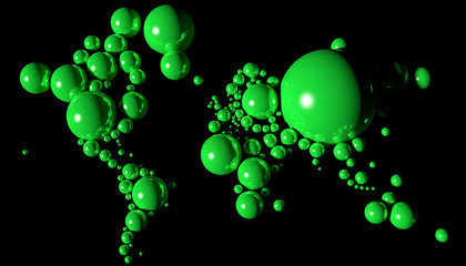 Mappa 3D Terra con forme geometriche e materiali diversi