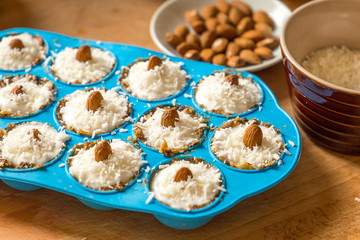 Raw Vegan Homemade Paleo Gluten-free Raffaello Bonbons, Healthy Candies