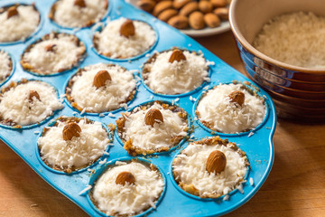Raw Vegan Homemade Paleo Gluten-free Raffaello Bonbons, Healthy Candies