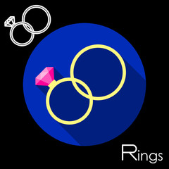 Rings icon. Vector illustration