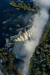 Aerial view of rainbow by Victoria Falls