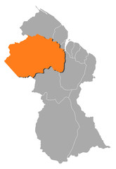Map - Guyana, Pomeroon-Supenaam