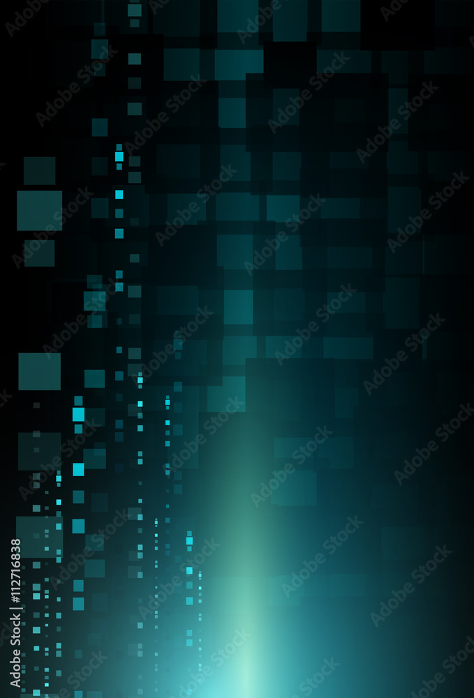 Poster abstract background is of squares and luminous lines.vector