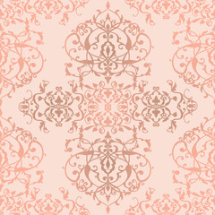 Vector abstract seamless patchwork pattern with geometric and floral ornaments, stylized flowers, dots, snowflakes and lace. Vintage arabic style