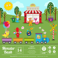 Cute Monster Invitation card