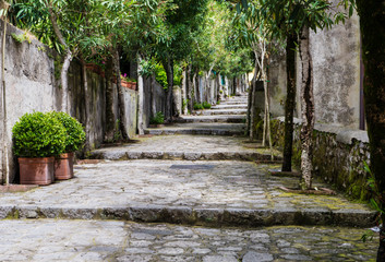 Beautiful old stone walkway in Europe