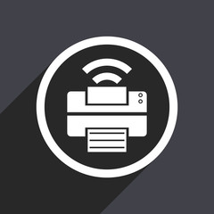 Obraz premium Flat design gray web printer vector icon