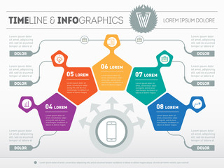 Part of the report with logo and icons set. Vector infographic o