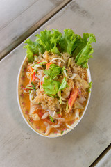 delicious spicy seafood salad thai food