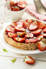 Strawberry and almond tart