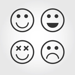 Vector emotions set. icon, flat design