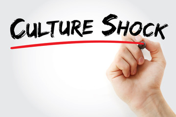 Hand writing Culture Shock with marker, business concept
