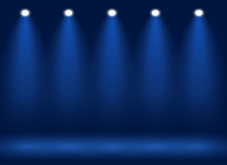 Spotlight on stage for your design. Colorful light.