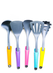 kitchen utensils isolated on white