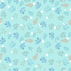 vintage vector seamless pattern with floral elements. summer flower and leaf elements. herbal pattern
