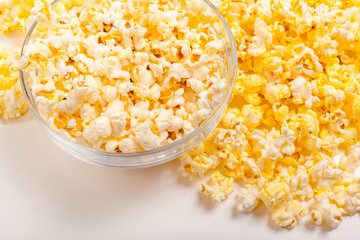 Bowl of popcorn, isolated