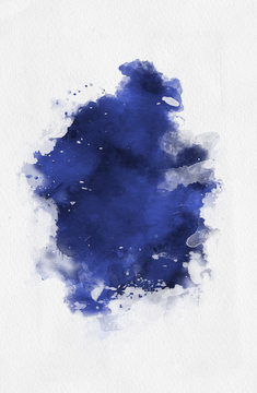 Violet watercolor paint banner with brushstrokes