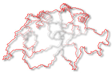 Map of Swizerland, Appenzell Innerrhoden highlighted