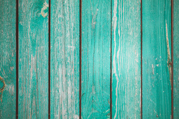 Fototapeta na wymiar Wooden plank texture, background. Green slatted Wood garden or house Fence