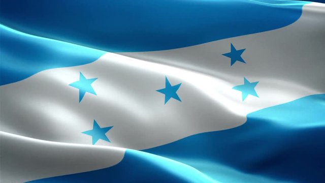 Honduras national flag. Infinite loop. New effect and different lightining.