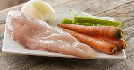 raw chicken fillets close up