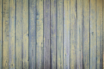 Wooden plank texture, background. Green slatted Wood garden or house Fence