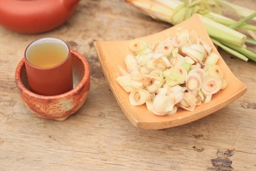 Hot tea with lemon grass