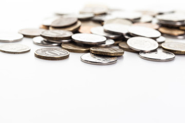 Coins isolated on white background