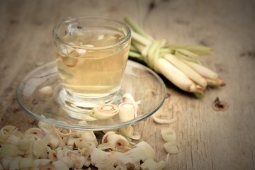 Hot tea with lemon grass