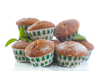 sweet baked muffins with jam inside