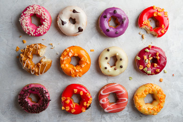 Colored assorted donuts