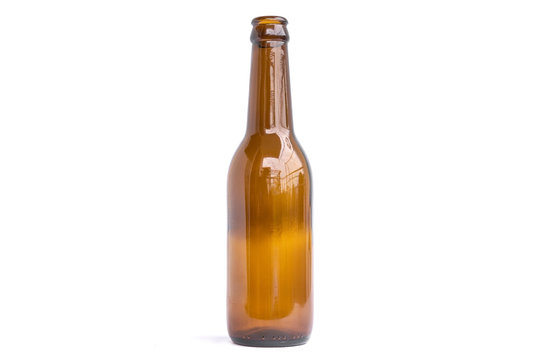 Glass bottles for beer, alcohol or other beverage industry isolated on white background.