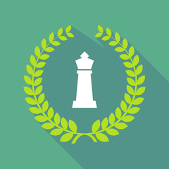 long shadow laurel wreath icon with a  king   chess figure