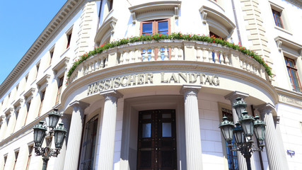 Stadtschloss Wiesbaden, der Sitz des Hessischen Landtags. (Juni 2016)
