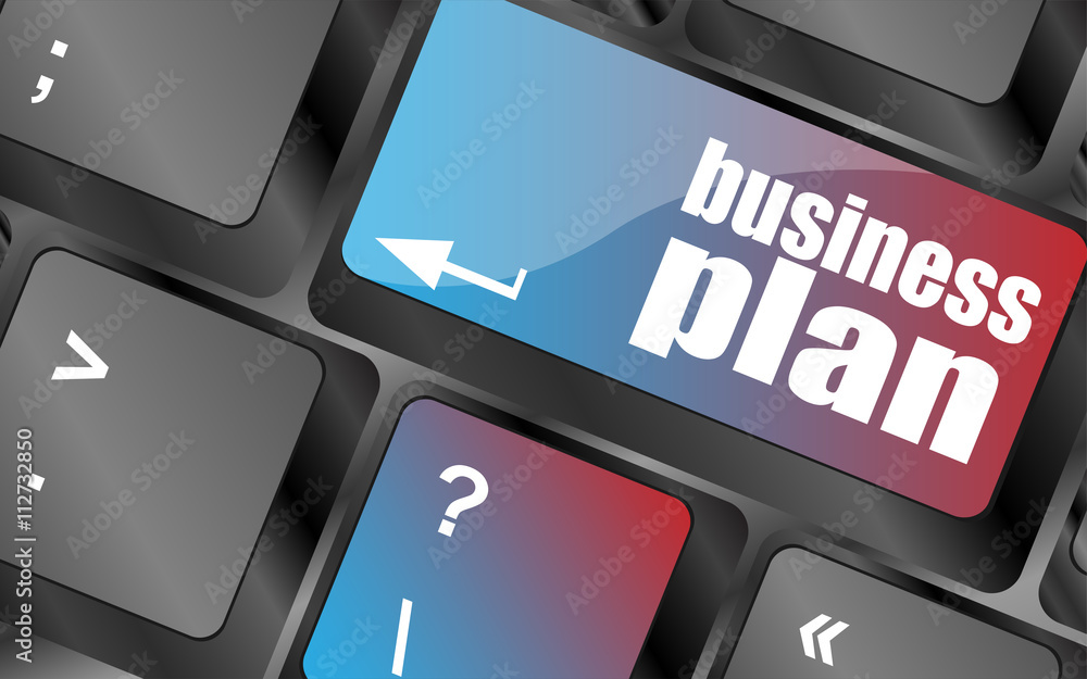 Poster business plan button on computer keyboard key vector . keyboard keys, keyboard button, keyboard icon
