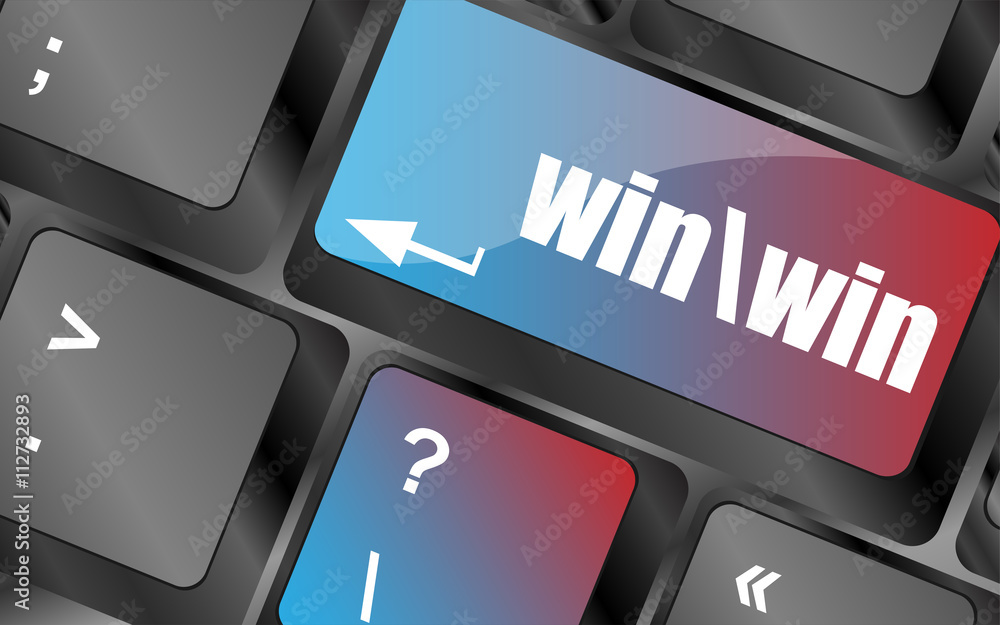 Poster win button on computer keyboard key vector . keyboard keys, keyboard button, keyboard icon