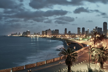 Tel Aviv, Israel. After sunset view from Jaffa
