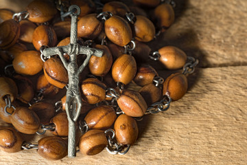 Old Rosary with Beads and Cross