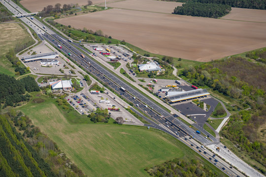 Autobahnrastplatz Fl&auml;ming an der A9 - Luftbild