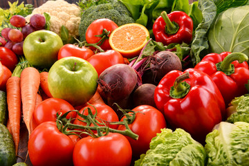 Assorted raw organic vegetables